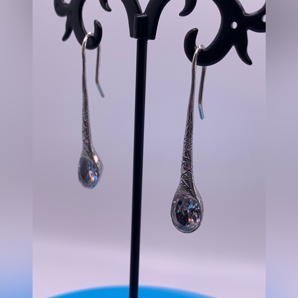 Silpada Vintage Sterling FALLING STAR Cubic Zirconia Threader Earrings - Picture 3 of 16